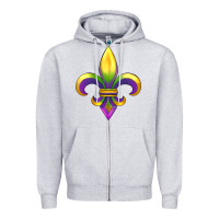 Heather Grey mardi gras Zipper Hoodie - RanaPortraitStore