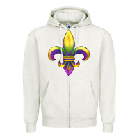 Oatmeal Heather mardi gras Zipper Hoodie - RanaPortraitStore