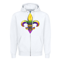 White mardi gras Zipper Hoodie - RanaPortraitStore