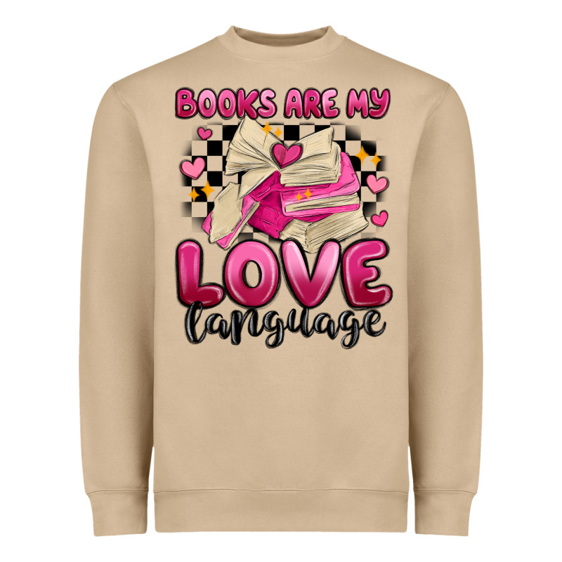 Books Are My Love Language Heavyweight Sweatshirt by MaliasSmallBusiness | Teevron
