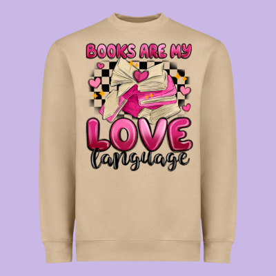 Books Are My Love Language Heavyweight Sweatshirt Designed By Maliassmallbusiness