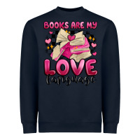 Navy books are my love language Heavyweight Sweatshirt - MaliasSmallBusiness