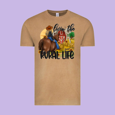 Livin The Rural Life Vintage Tee Designed By Maliassmallbusiness