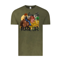 Vintage Olive livin the rural life Vintage Tee - MaliasSmallBusiness