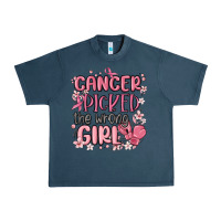 Midnight Navy cancer picked the wrong girl malia Urban Heavy Tee - MaliasSmallBusiness