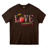 Chocolate Brown love summer Heavy Core Tee - CowhideDigitalArt