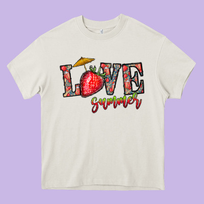 Love Summer Heavy Core Tee Designed By Cowhidedigitalart