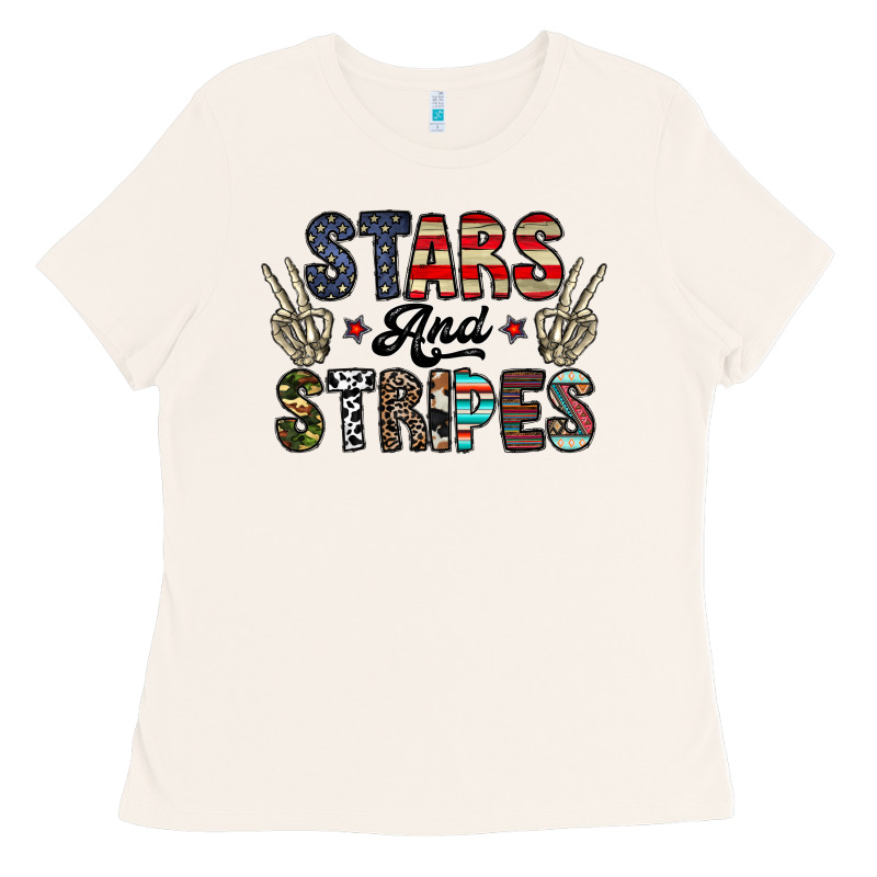 Stars And Stripes Ladies Tee by CowhideDigitalArt | Teevron