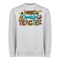 Heather Grey One thankful Teacher Heavyweight Sweatshirt - NancyCooperArtShop
