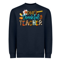 Navy One thankful Teacher Heavyweight Sweatshirt - NancyCooperArtShop