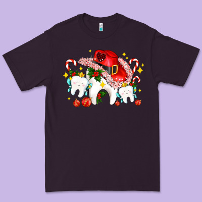 Dental Christmas Teeth And Candies Premium Tee Designed By Adodesignshop