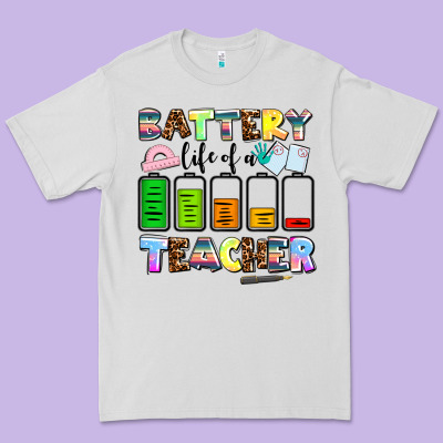 Battery Life Of A Teacher Premium Tee Designed By Adodesignshop
