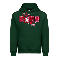 Forest Green Mother's Day mama hearts Urban Hoodie - FaDigitalArtStudio