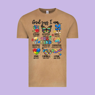 God Says  Am Autism Vintage Tee Designed By Maliassmallbusiness