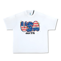 White usa since 1776 Urban Heavy Tee - MaliasSmallBusiness