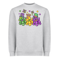 Heather Grey mardi gras bead dogs Heavyweight Sweatshirt - MaliasSmallBusiness