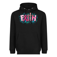 Black Cancer Faith Cross Heavyweight Hoodie - HowdyJamesFarm
