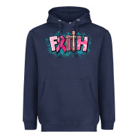 Navy Cancer Faith Cross Heavyweight Hoodie - HowdyJamesFarm