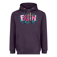 Plum Cancer Faith Cross Heavyweight Hoodie - HowdyJamesFarm