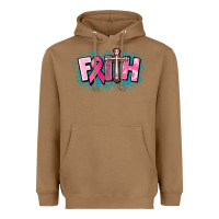 Toasted Coconut Cancer Faith Cross Heavyweight Hoodie - HowdyJamesFarm