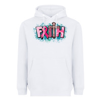 White Cancer Faith Cross Heavyweight Hoodie - HowdyJamesFarm