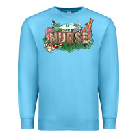 Ocean Blue Easter egg Nurse bunny Easter Day Premium Sweatshirt - HowdyJamesFarm