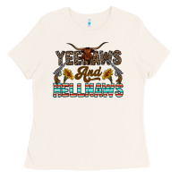 Bone yeehaws and hellnaws Ladies Tee - CowhideDigitalArt