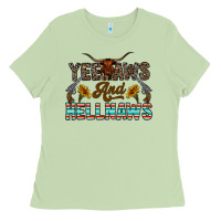 Matcha yeehaws and hellnaws Ladies Tee - CowhideDigitalArt