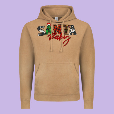 Santa Baby Vintage Hoodie Designed By Barkaloodesign