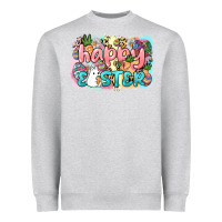 Heather Grey Happy Easter Heavyweight Sweatshirt - NancyCooperArtShop