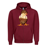 Burgundy Chick with Leopard Eggshell Zipper Hoodie - Bettercallsaul