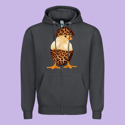 Chick With Leopard Eggshell Zipper Hoodie Designed By Bettercallsaul