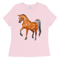 Bubblegum Pink horse Ladies Tee - FaDigitalArtStudio