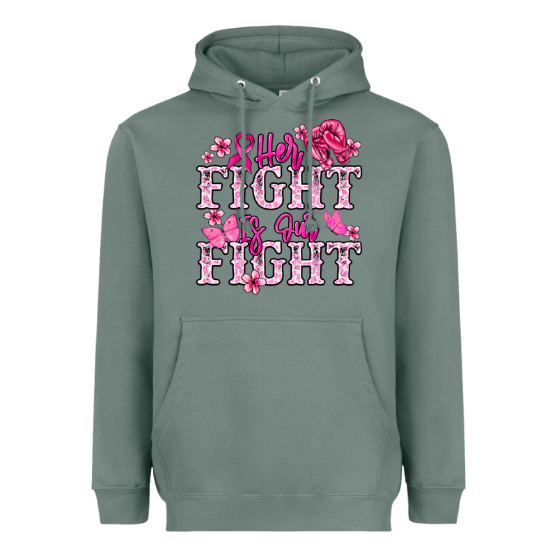Her Fight Is Our Fight Cancer Awareness Heavyweight Hoodie by HowdyJamesFarm | Teevron