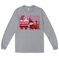 Heather Grey valentines express with gnomies Long Sleeve Tee - NancyCooperArtShop
