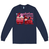 Navy valentines express with gnomies Long Sleeve Tee - NancyCooperArtShop