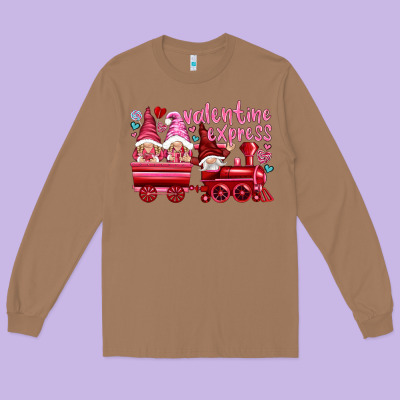 Valentines Express With Gnomies Long Sleeve Tee Designed By Nancycooperartshop
