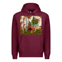 Burgundy camping is my happy place Premium Hoodie - TumblerDesignByShophia