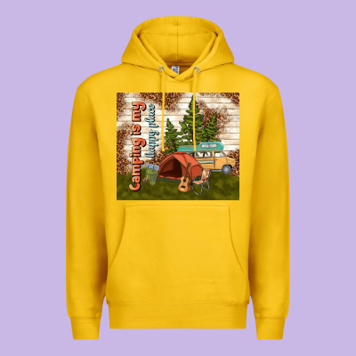 Camping Is My Happy Place Premium Hoodie Designed By Tumblerdesignbyshophia