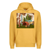 Mustard camping is my happy place Premium Hoodie - TumblerDesignByShophia
