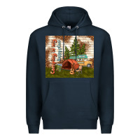 Navy camping is my happy place Premium Hoodie - TumblerDesignByShophia