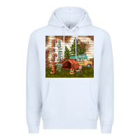 White camping is my happy place Premium Hoodie - TumblerDesignByShophia