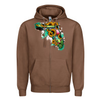 Chestnut Florida Map with Sunflower and Serape Cactus Zipper Hoodie - Bettercallsaul