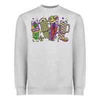 Heather Grey mardi gras coffee Heavyweight Sweatshirt - MaliasSmallBusiness