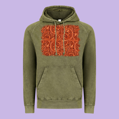 Serape Turquoise  Leather Background Vintage Hoodie Designed By Jasminsmagicworld