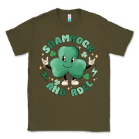 Army Green shamrock and roll Classic Tee - MaliasSmallBusiness