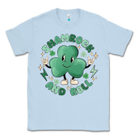 Dusty Blue shamrock and roll Classic Tee - MaliasSmallBusiness