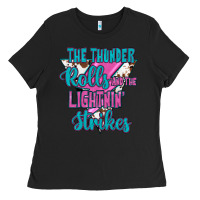 Black The Thunder Rolls And The Lıghtnıng Strikes Ladies Tee - JahusDesignShop