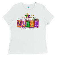White nurse mardi gras Ladies Tee - RacoonDesign