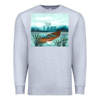 Heather Grey the lake is my happy place Premium Sweatshirt - TumblerDesignByShophia